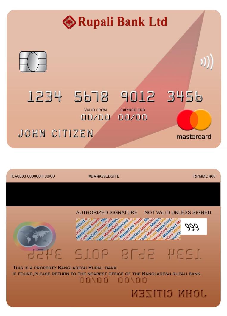 Bangladesh Rupali bank,mastercard